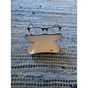 U-23 Black Crystal Eyeglass Frames With Case Black Rectangular